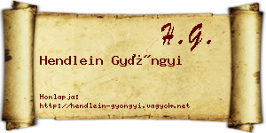 Hendlein Gyöngyi névjegykártya