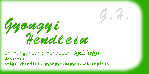 gyongyi hendlein business card